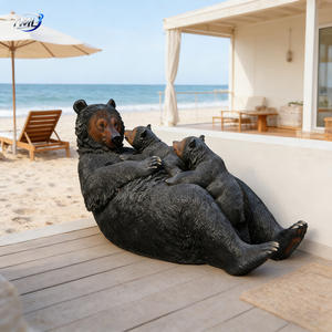 Estatuas de Animales de Tamaño Real, Accesorios de Decoración para Fiestas, Oso Negro Caminante, Realista, de Resina y Fibra de Vidrio, Estilo Caricatura - Product Image 4