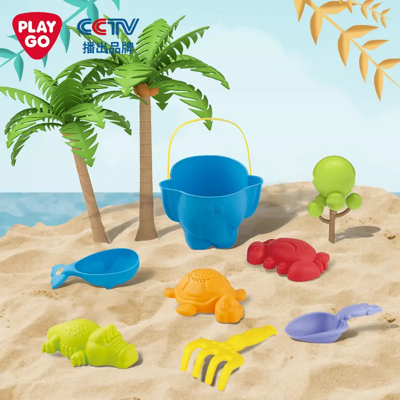 Playgo SET ember pantai hewan lucu, produk laris mainan pantai musim panas set ember mainan cipratan