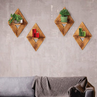 Étagères flottantes en bois à fixer au mur, à un seul niveau, pour la présentation de plantes, organiseur de pots de fleurs pour la cuisine, la salle de bain, le salon, la décoration de la maison