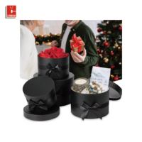 Boîte Cadeau Ronde en Carton Personnalisable avec Logo, Tube Rond Vide pour Chapeaux ou Fleurs, Boîtes en Papier Premium avec Nœud