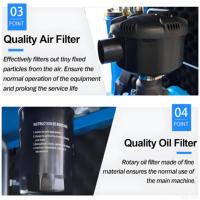 Compresseur d'air rotatif industriel VEXOR 22 kW 380 V 50 Hz haute pression robuste 2-en-1 à vis 140 L (double réservoir)