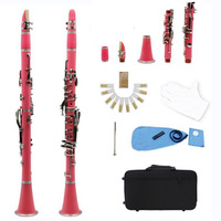 High Quality G Contrabass Clarinet Red Ebonite Body Bb Flat 17 Keys with Case and Shoulder Straps