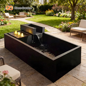 Décoration de jardin rectangulaire, fontaine d'eau pour usage intérieur et extérieur - Product Image 6