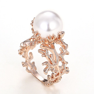 Anello Vintage con Ramo Traforato Effetto Perla per Donne, Elegante Accessorio di Moda per Uso Quotidiano - Product Image 5