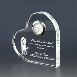 Hình Trái Tim Pha Lê Đồng Hồ Cho Đám Cưới Khách Cá Nhân Khắc Pha Lê Khác Hàng Thủ Công Quà Tặng - Product Image 3
