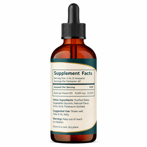 Gotas Líquidas Orales de Biotina con Complejo de Ácido Hialurónico y Queratina de Vitamina H de Alta Pureza (99%), para la Salud de las Uñas, 60 ml, Personalizable - Product Image 6