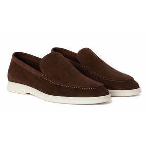 <strong>Men</strong> Premium <strong>Suede</strong> Leather <strong>Loafers</strong> Slip On Shoes Elegant Brown Casual Flats Manufacturer - Product Image 1