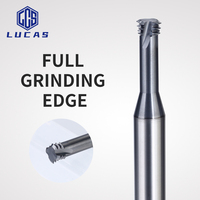 Fraise à fileter simple à trois dents Lucas Tools en carbure de tungstène revêtu d'AlTiN pour machines-outils CNC OEM/ODM