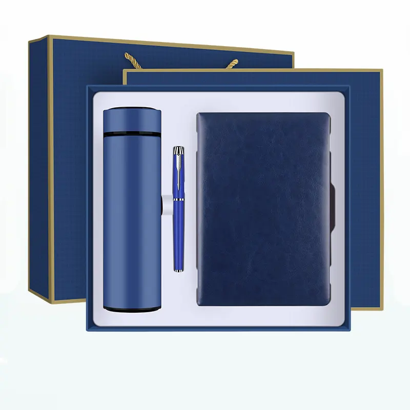 Promotional Business Souvenir Corporate Fathers Day Gifts Giveaways with Logo Digital Thermos Cup Notebook gift set Popular Item
