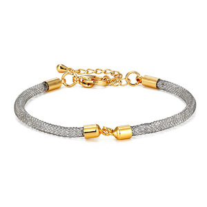 Metal Mesh <b>Bracelet</b> Gold Silver <b>Adjustable</b> Bead Splicing Women's Jewelry Gift Fashion <b>Bracelets</b> - Product Image 1