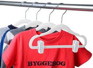 衣類用クリップ付きファッションベルベットキッズクロスハンガー省スペース滑り止めハンガー - Product Image 6