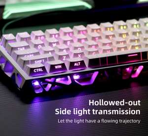 Clavier mécanique filaire Kavlorn N61 60% avec éclairage mixte, 61 touches, mini clavier espagnol fin pour <span class=keywords><strong>jeux</strong></span> et ordinateur de bureau, anti-ghosting - Product Image 3