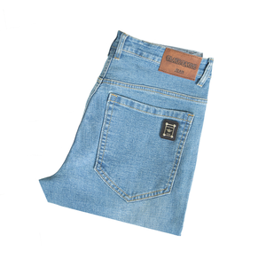 Black Eagle Summer Mid Waist Stretch Washed Denim Pants Mens Straight Fit <b>Jeans</b> Casual Slim Durable Comfort - Product Image 1