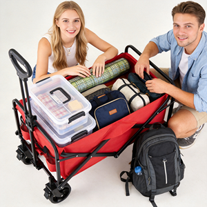 Direct Factory 225kg Load Camping Wagon | 100L | Unfolded: 80x46.5x91cm | Folded: 75x50x18cm | 8-Bearing All-Terrain Wheels - Product Image 1