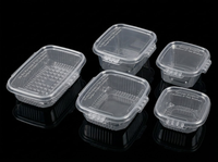 Petites boîtes jetables en plastique PP écologiques pour l'emballage alimentaire économique avec couvercle pour sushis, nouilles, jus et chewing-gum