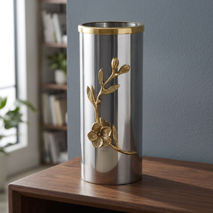 AK Brass Venta caliente metal plata níquel acero flor rama simple florero para decoración del hogar - Product Image 1