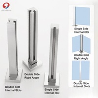 Poteau de balustrade en verre sans cadre en acier inoxydable 316, finition satinée brossée, moderne et luxueux, résistant à la rouille, pour balcon, escalier, villa
