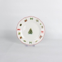 Service de vaisselle en porcelaine de Noël, 24 pièces, ensemble de vaisselle en céramique, ensemble d'assiettes