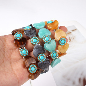Hot Selling Trendy HR Brand SZ-016 <b>Charm</b> Bracelet Handmade Colorful Stretch Unisex Amber Bead Simple Bracelet - Product Image 4