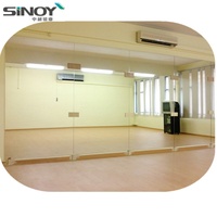 Miroir mural en verre de conception moderne aux normes européennes SINOY, épaisseur 5 mm/6 mm, tailles sur mesure pour les salles de sport et les studios de danse, clubs de fitness