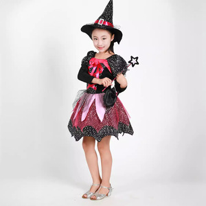 Disfraz de bruja para niños, vestido con sombrero y varita para niñas de 8 a 13 años, traje de actuación de cosplay para Halloween - Product Image 3