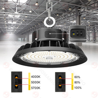 Luz LED High Bay UFO de 100W-240W con CCT Ajustable y 170LM/W, Disponible en EE. UU., Canadá y la UE
