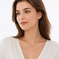 Collier minimaliste avec symbole de l'infini, élégant, pour femme, modèle demi-corps, bijou cadeau