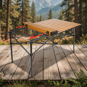 Portable Foldable Metal Camping <b>Table</b> Lightweight Outdoor Picnic <b>Table</b> Carry Bag Compact Hiking Beach <b>BBQ</b> Hotel Park Travel - Product Image 4