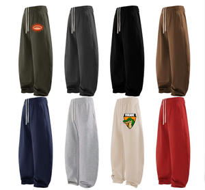 Tessuto in pile YKH 430GSM oversize, pesante, personalizzato di alta qualità con logo personalizzato, pantaloni da uomo - Product Image 1