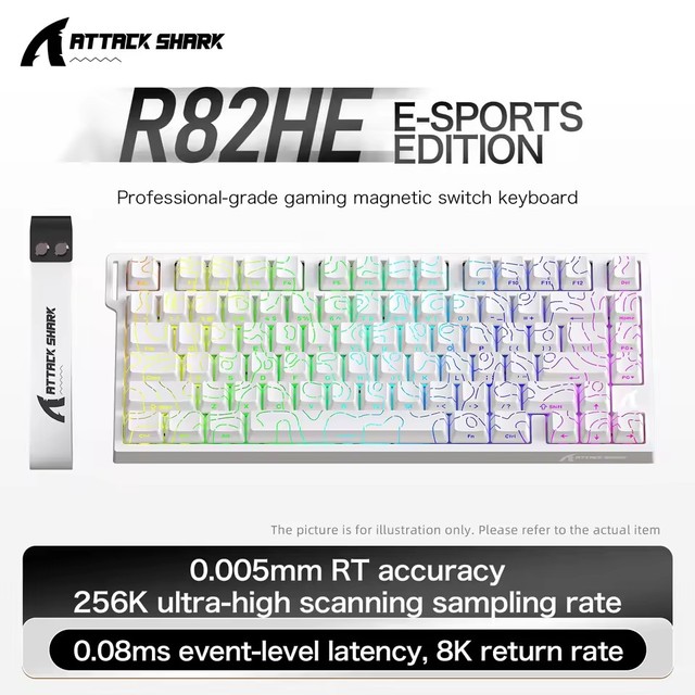 R82HE High-performance Magnetic Switch Wired Keyboard 8000Hz Polling Rate 75% Minimalist Layout Ergonomic Design