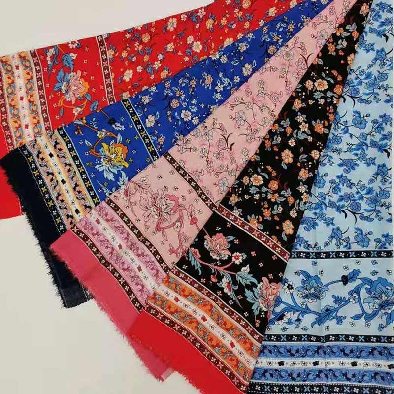 Классическая термостойкая тканая ткань с принтом, богемная Цветочная Цифровая печатная ткань из искусственного шелка