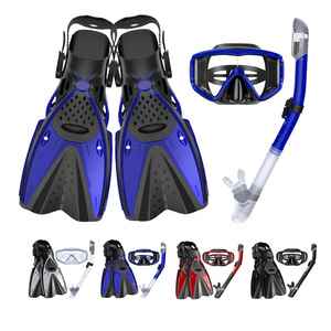 HhaoSport - Juego de Máscara de Buceo con Aletas y Snorkel para Natación y Buceo, Color Azul, Tallas S, M, L, XL - Product Image 1