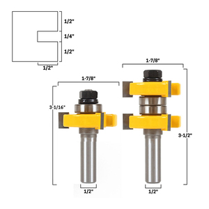 2 piezas Fresa en T de 3T con vástago de 1/2 pulgada de acero de alta velocidad para carpintería y puertas de gabinetes - Product Image 2