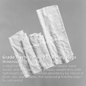 Paños de Limpieza Industriales de Algodón Blanco - Textura de Toalla para una Limpieza Profunda - Product Image 2