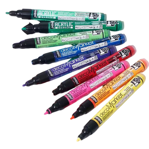 Marqueurs de peinture acrylique <span class=keywords><strong>Pebeo</strong></span>, encre opaque imperméable, tissu, art mural, toile, 0,7/1,2/4 mm, pointes biseautées de 15 mm, fournitures d'art, PLA en vrac - Product Image 1