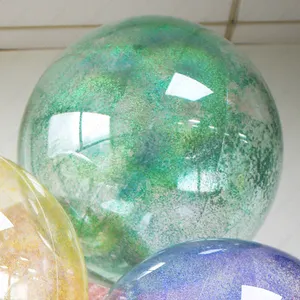 बिल्कुल नए 20" क्लियर बबल बोबो गोल गुब्बारे चमक से भरे सुपर इलास्टिक पारदर्शी बोबो गुब्बारा पाउडर चमक गुब्बारा