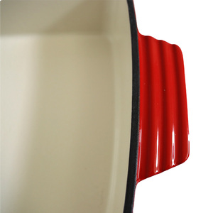Nouvel Ensemble de Pots et Casseroles en <span class=keywords><strong>Fonte</strong></span> Émaillée Antiadhésive Rouge Multifonctionnel, Incluant une Poê<span class=keywords><strong>le</strong></span> Durable et une Cocotte pour une Double Cuisson - Product Image 5