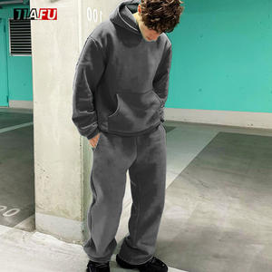 Conjunto Deportivo de Dos Piezas para Hombre, Sudadera con Capucha y Pantalones Anchos de Pierna Recta, Ropa Informal Personalizada - Product Image 1