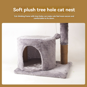 Tempat Tidur Kucing Modern Praktis dengan Tiang Garuk Sisal, Platform Lompat, Hemat Ruang untuk Kucing Indoor - Product Image 4