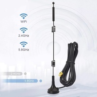 Antenne WiFi double bande 2.4G 5G 5.8G 12dBi avec base magnétique pour routeur WiFi, carte réseau sans fil, adaptateur USB, caméra IP de sécurité
