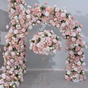 Decoración de Fondo para Bodas, Fondo de Flores Artificiales de Seda, Arco de Flores Rosadas de Hortensias y Rosas para Eventos de Boda - Product Image 4