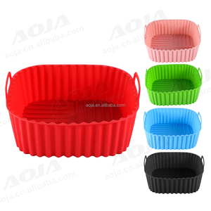 Casserole en silicone pour <span class=keywords><strong>friteuse</strong></span> à air, réutilisable et alimentaire avec logo personnalisé AOJA Doublure de panier pour <span class=keywords><strong>friteuse</strong></span> à air - Product Image 2