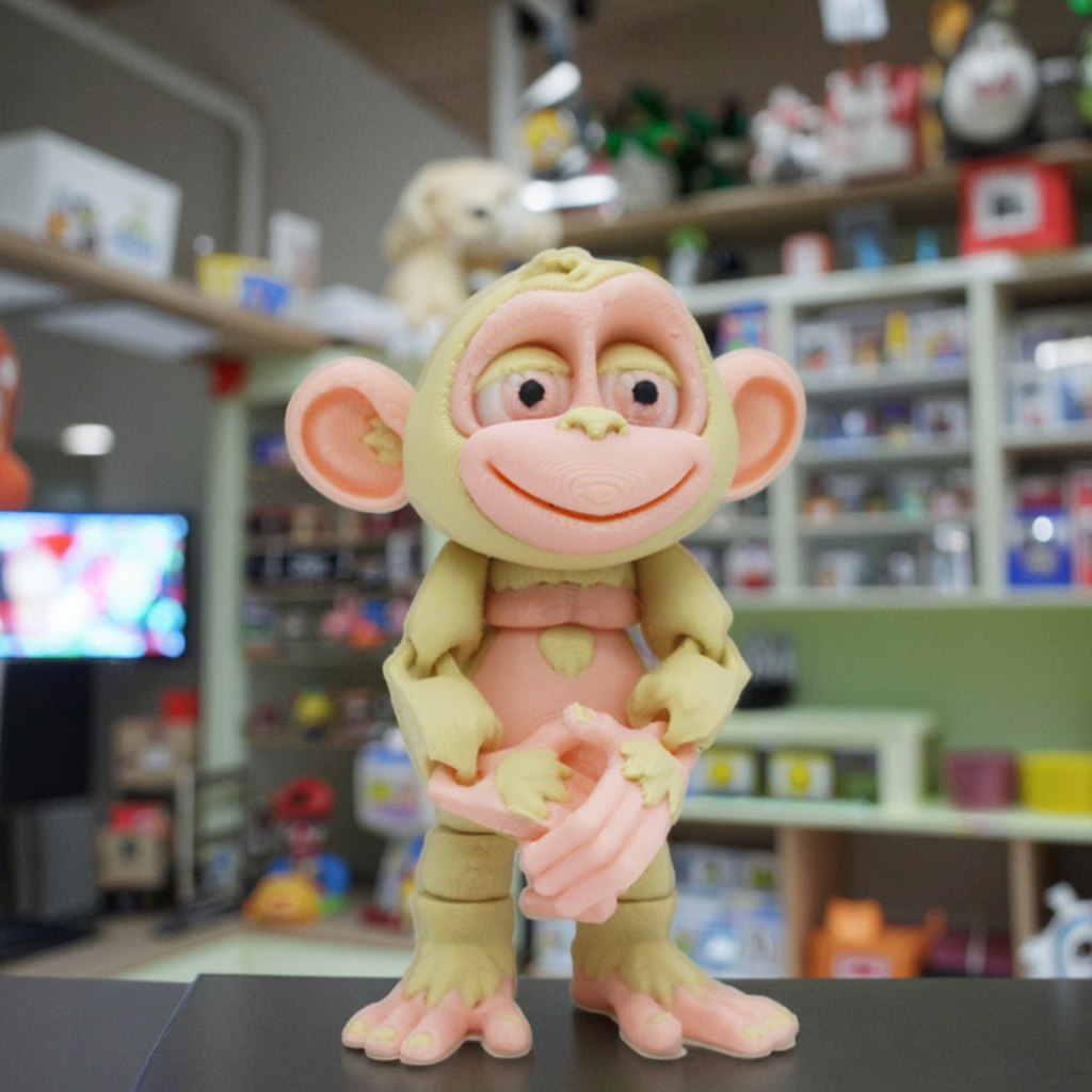Multi-color 3D Printed Monkey Figurines for Animal Lovers