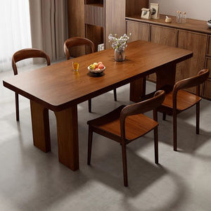 Set Tavolo da Pranzo Moderno in Legno Massello, Tavolo Rettangolare in Legno, Arredamento Casa di Alta Qualità e Confortevole - Product Image 3