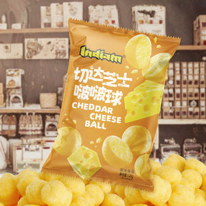 Precio al por Mayor de Snacks INDIAM Pop Ball con Sabor a Queso Cheddar, Sin Gluten, Sin OMG, Integral, Sin Grasas Trans - Product Image 1