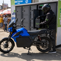 Moto de livraison électrique 72V avec batterie interchangeable et porte-bagages, capacité de charge de 275 kg pour coursier alimentaire