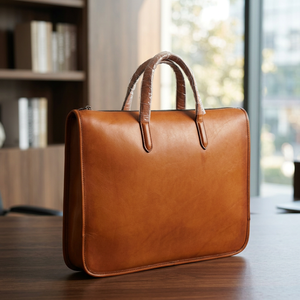 Sac pour ordinateur portable en cuir véritable unisexe de qualité supérieure, personnalisable, style coréen moderne, durable, imperméable, écologique, léger, grand format - Product Image 1