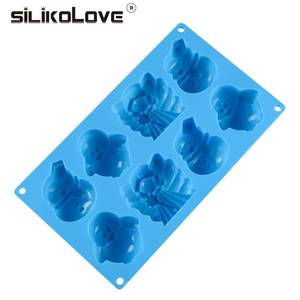 MUYULINS Factory 8-Cavity Snowman Owl Shape Maker LFGB Platinum Non-Stick BPA-Free <b>Silicone</b> Mousse Cake Decorating Mold - Product Image 4