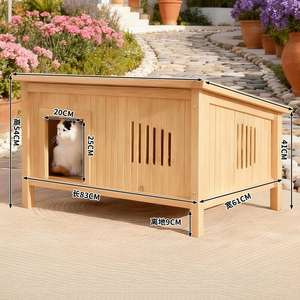 Dış Mekan Lüks Masif Ahşap Üçgen Köpek Mobilyası Kedi Köpek Kulübesi Evrensel Su Geçirmez Yağmur Geçirmez Soğuğa Dayanıklı Büyük Her Mevsim - Product Image 1