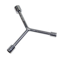 Jeu de clés à douille en Y à trois branches en acier au carbone de qualité industrielle, métriques, multifonctionnelles, courtes, triangulaires, chromées